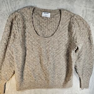 Old Navy Women's Beige Scoop Neck Pointelle Sweater Size L